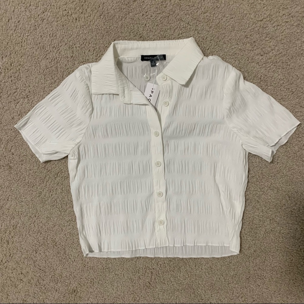 pacsun shirred crop top